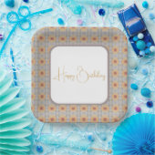 桃の花の模様のスクエア ペーパープレート (パーティー)