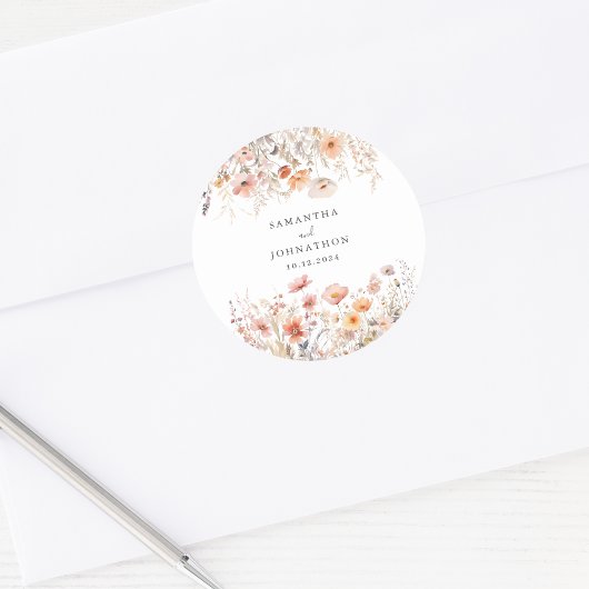 桃の花の水の結婚色 ラウンドシール