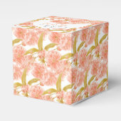 桃の花の水色のフローラパターン（の模様が）あるカスタム フェイバーボックス (正面サイド)