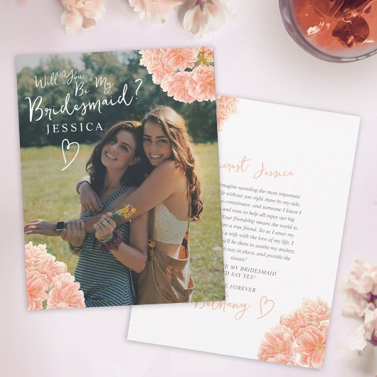 桃の花の水色の花嫁の提案 ノートカード