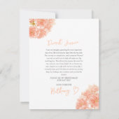 桃の花の水色の花嫁の提案 ノートカード (裏面)