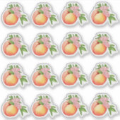 桃の花の水色ミニシール シール (正面)