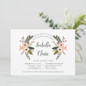 桃の花の牧場での洗礼または命名式の招待状 招待状 (スタンド正面)