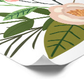 桃の花の牧場　ブライダルシャワーまたはベイビーシャワーのウェルカムサイン ポスター (角)