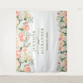 桃の花の特大写真ブース背景 タペストリー (正面)