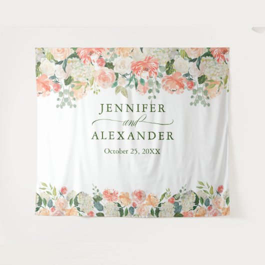 桃の花の特大写真撮影用背景シート タペストリー (正面(横))