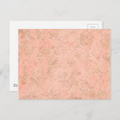 桃の花の装飾模様の背景 ポストカード (正面/裏面)