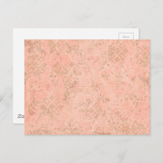 桃の花の装飾模様の背景 ポストカード (正面/裏面)