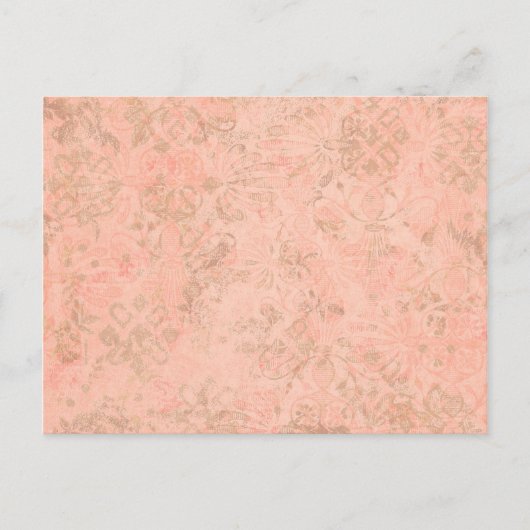 桃の花の装飾模様の背景 ポストカード (正面)