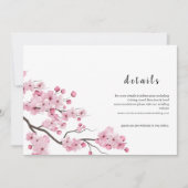 桃の花の詳細カード 招待状 (正面)