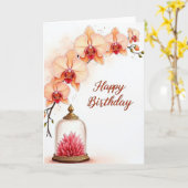桃の花の誕生日カード カード (黄色い花)