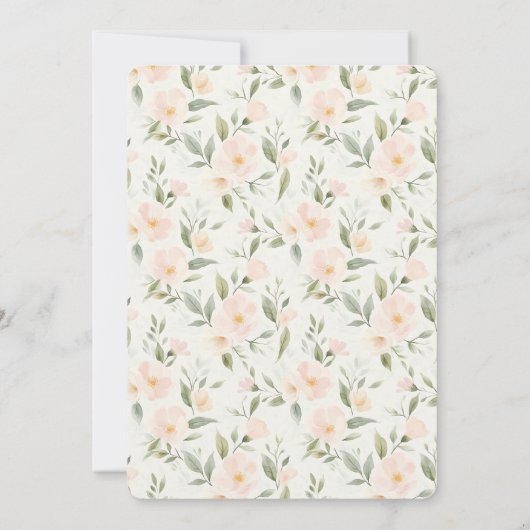 桃の花の誕生日 招待状 (裏面)