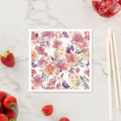 桃の花びら 水彩 花 ボタニカル ブルーム スタンダードカクテルナプキン (インサイチュ)