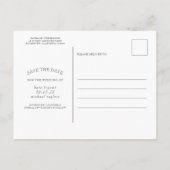 桃の花ほこりっぽいブルー日付の写真を保存 案内ポストカード (裏面)