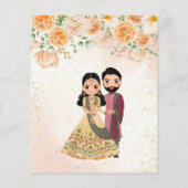 桃の花インディアンカップルの日付を保存 (裏面)