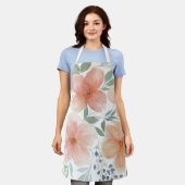 桃の花エプロン エプロン (着用した状態)