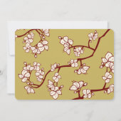 桃の花ダブル幸福中国の赤写真 セーブザデート (裏面)