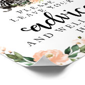 桃の花ハロウィーンベイビーシャワーアドバイスサイン ポスター (角)