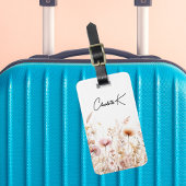 桃の花ピンクのベージュのモノグラム ラゲッジタグ