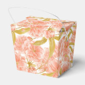 桃の花フローラ水彩画パターン(の模様が)ある フェイバーボックス (裏面サイド)