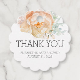 桃の花ベビーシャワーありがとう フェイバータグ