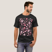 桃の花咲きさくらんぼ花柄 Tシャツ (正面フル)