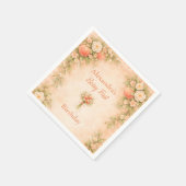 桃の花園 初めての誕生日 1歳の誕生日 スタンダードカクテルナプキン (角)