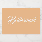 桃の花嫁のメイドシンプル様式化スクリプト スパークリングワインラベル (シングルラベル)