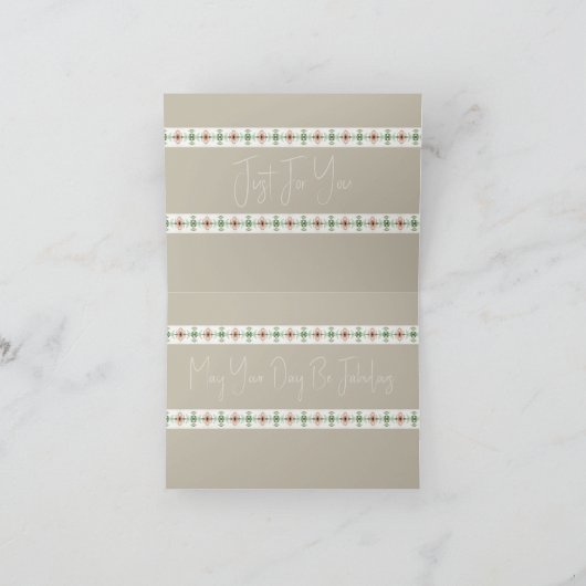 桃の花柄 カード (内部)