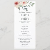 桃の花結婚のセレモニー プログラム (正面)