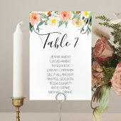 桃の花結婚の座席表カード テーブルナンバー