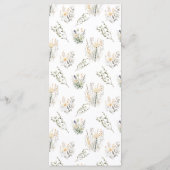 桃の花結婚牧草地のメニュー メニュー (裏面)