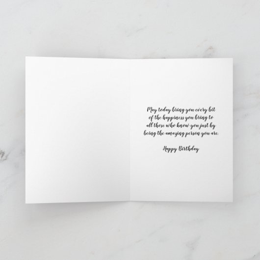 桃の花継娘誕生日カード カード (内部)