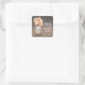 桃の花色彩の鮮やかの結婚式用シール スクエアシール (バッグ)