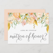 桃の花金ゴールドは私の名誉の母 インビテーションポストカード (正面/裏面)