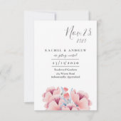 桃の花 | ウェディング・フラワーの結婚式お知らせカード セーブザデート (裏面)