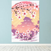 桃の花 キャンバスプリント (インサイチュ (ウッドフロア))