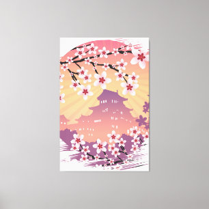 桃の花 キャンバスプリント