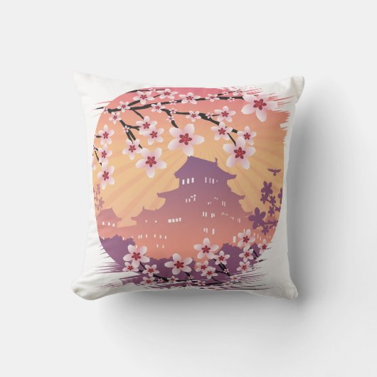 桃の花 クッション (正面)