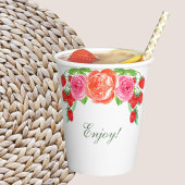 桃の花 ピンクの芍薬 ブライダル ブランシュ 紙コップ