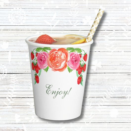 桃の花 ピンクの芍薬 ブライダル ブランシュ 紙コップ