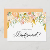 桃の花 |フローラは私の花嫁のメイドになる インビテーションポストカード (正面/裏面)