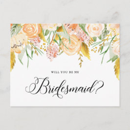 桃の花 |フローラは私の花嫁のメイドになる インビテーションポストカード