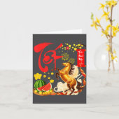 桃の花 ベトナムの旧正月 馬 2026 カード (黄色い花)