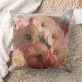 桃の花 ミックスメディア クッション (ブランケット)