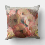 桃の花 ミックスメディア クッション (裏面)