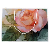 桃の花 ローズ フラワーブライダルシャワー ラージペーパーバッグ (正面)