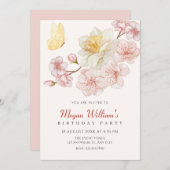 桃の花 招待状 (正面/裏面)