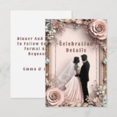 🌸 桃の花 春の結婚式 ✨ エンクロージャーカード (正面/裏面)
