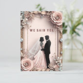 🌸 桃の花 春の結婚式 ✨ セーブザデート (スタンド正面)